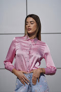 Camicia rosa con strass - R.a. Boutique 