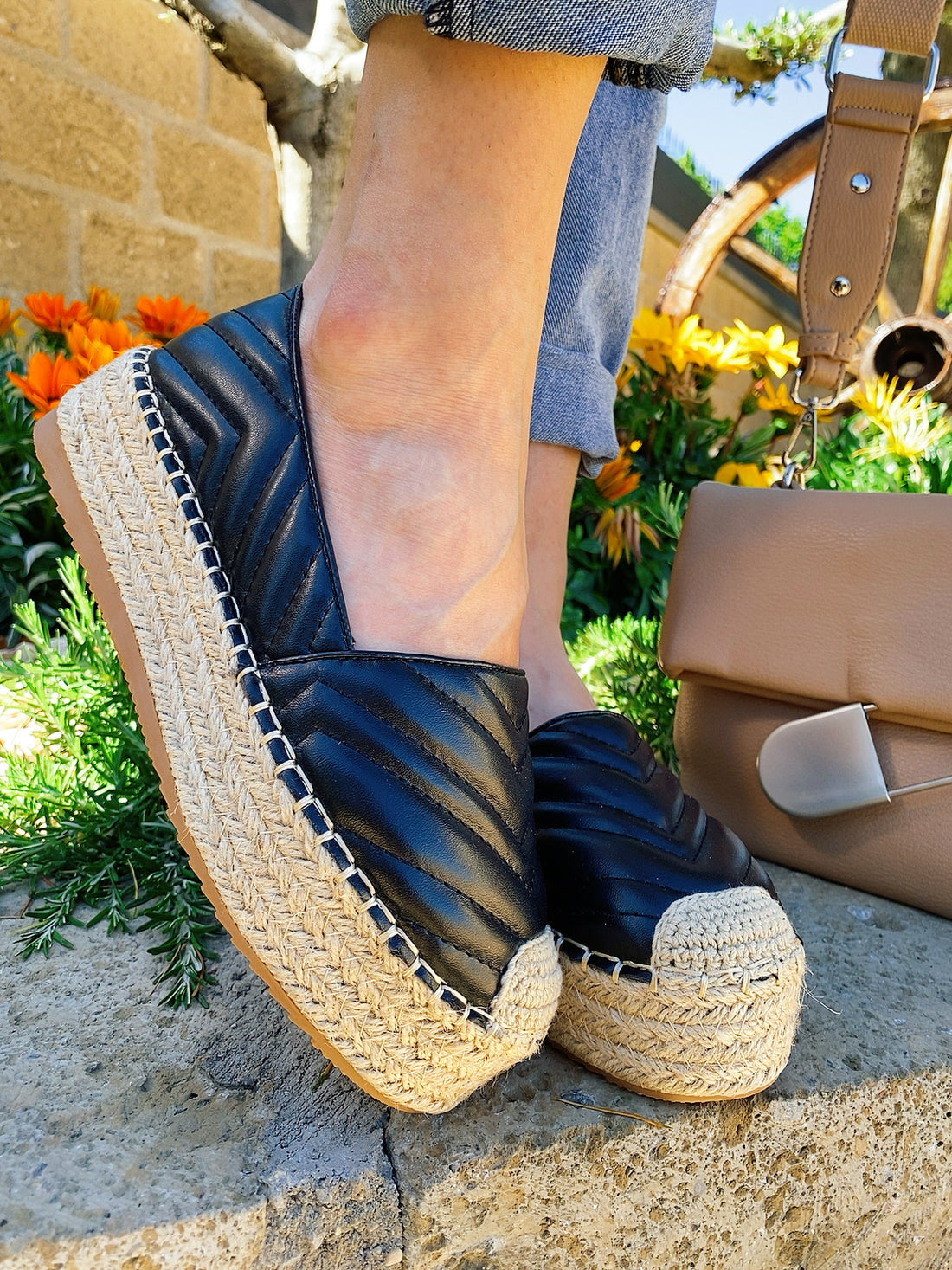 Espadrillas in eco-pelle nere - R.a. Boutique 