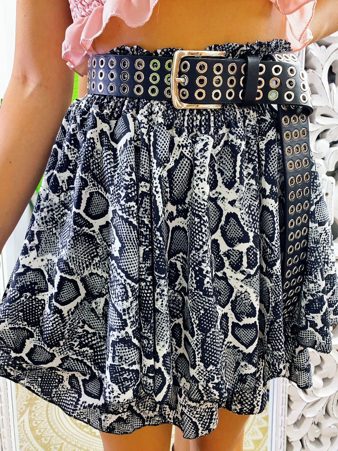 Gonna pitonata grigia - R.a. Boutique 