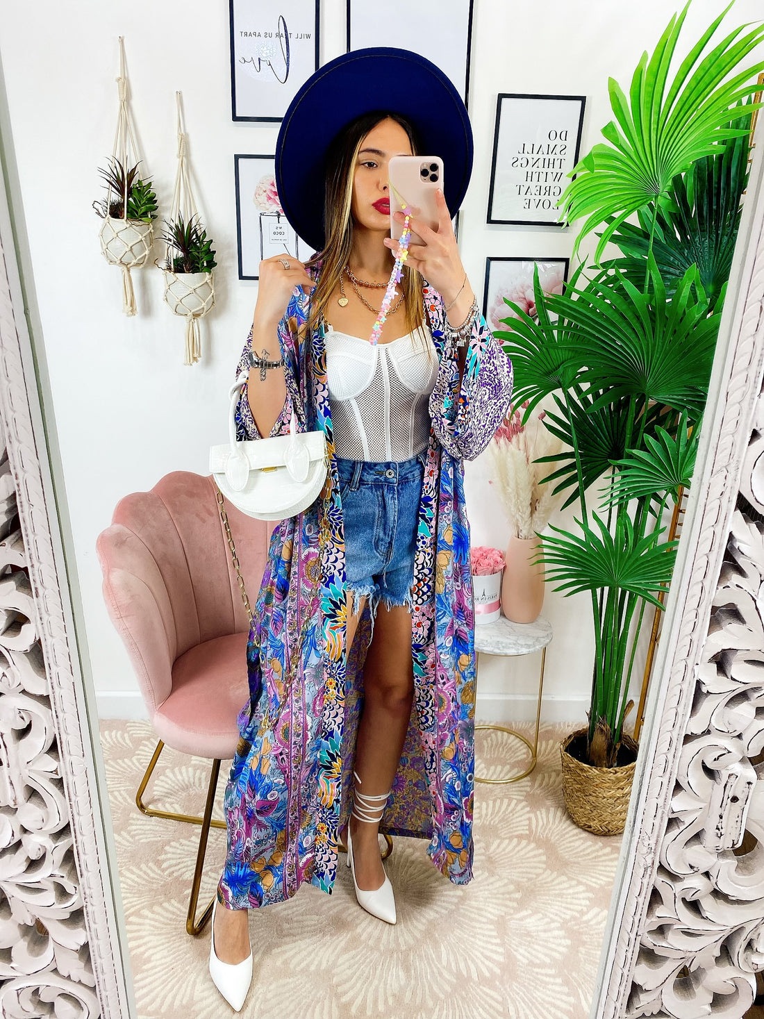 Kimono in seta etnico base lilla - R.a. Boutique 