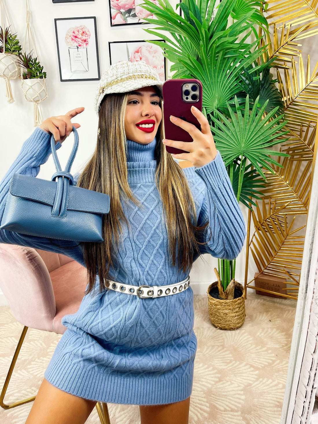 Maxi maglia a collo alto carta da zucchero - R.a. Boutique 