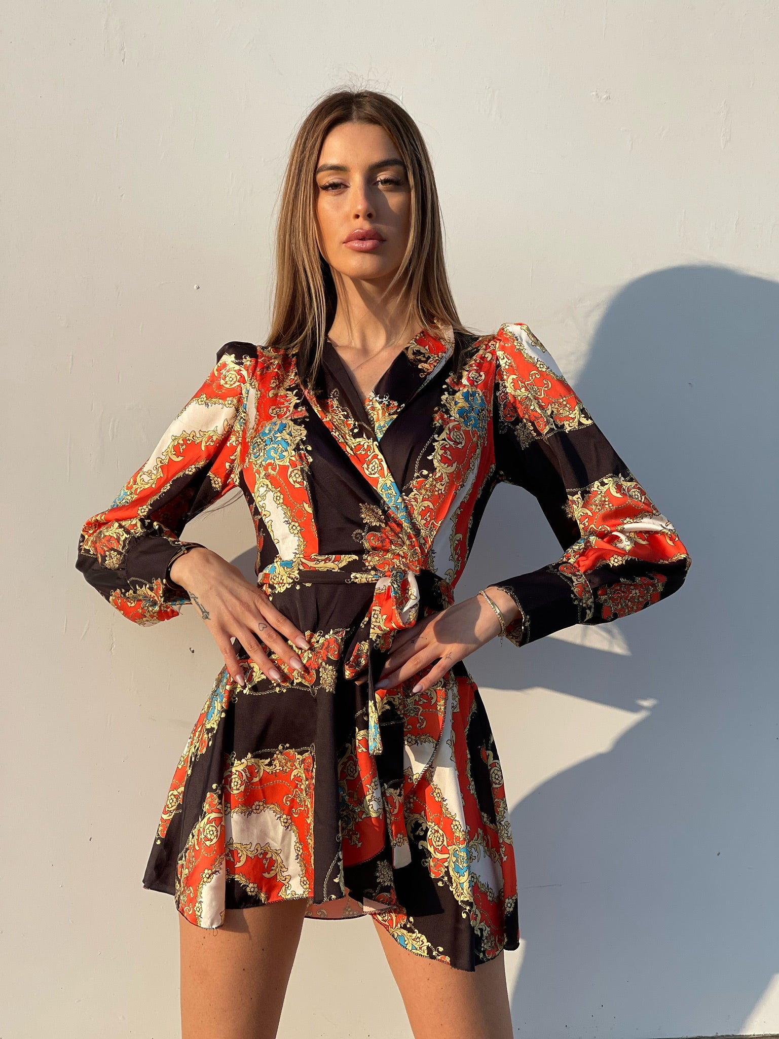 Abito etnico arancione e nero - R.a. Boutique 