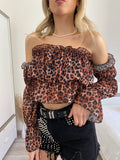 Top animalier scollo a barchetta - R.a. Boutique 