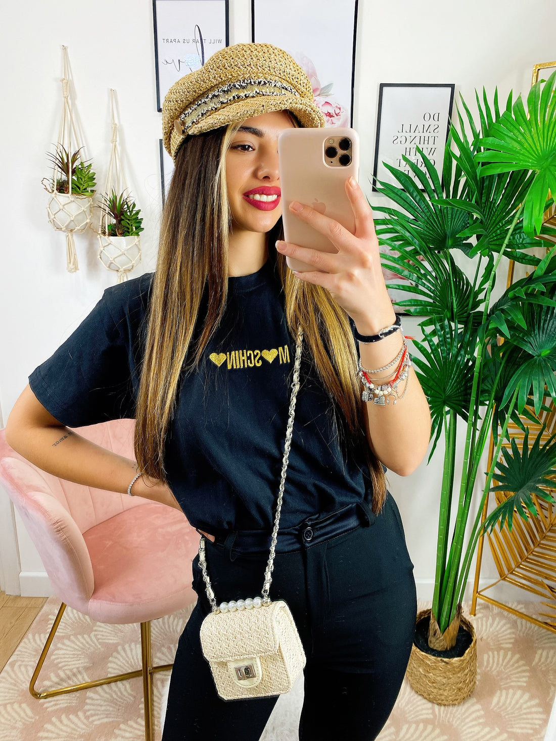 T-shirt con stampa e cuori - R.a. Boutique 