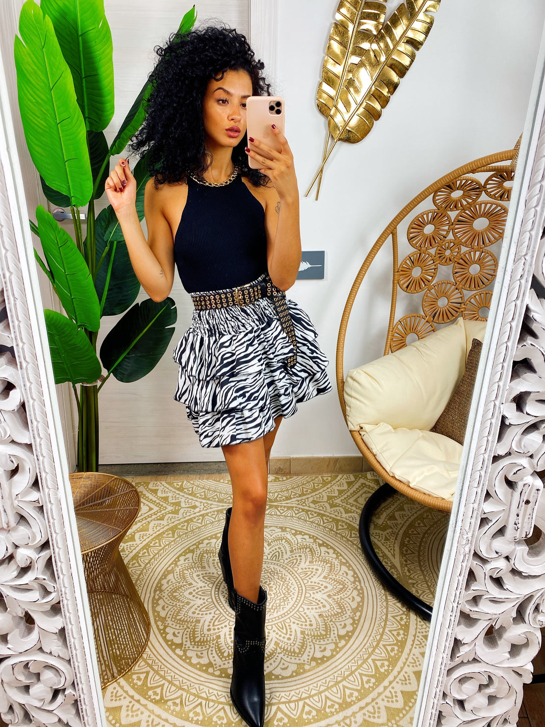 Top a costine con catena al collo oro - R.a. Boutique 