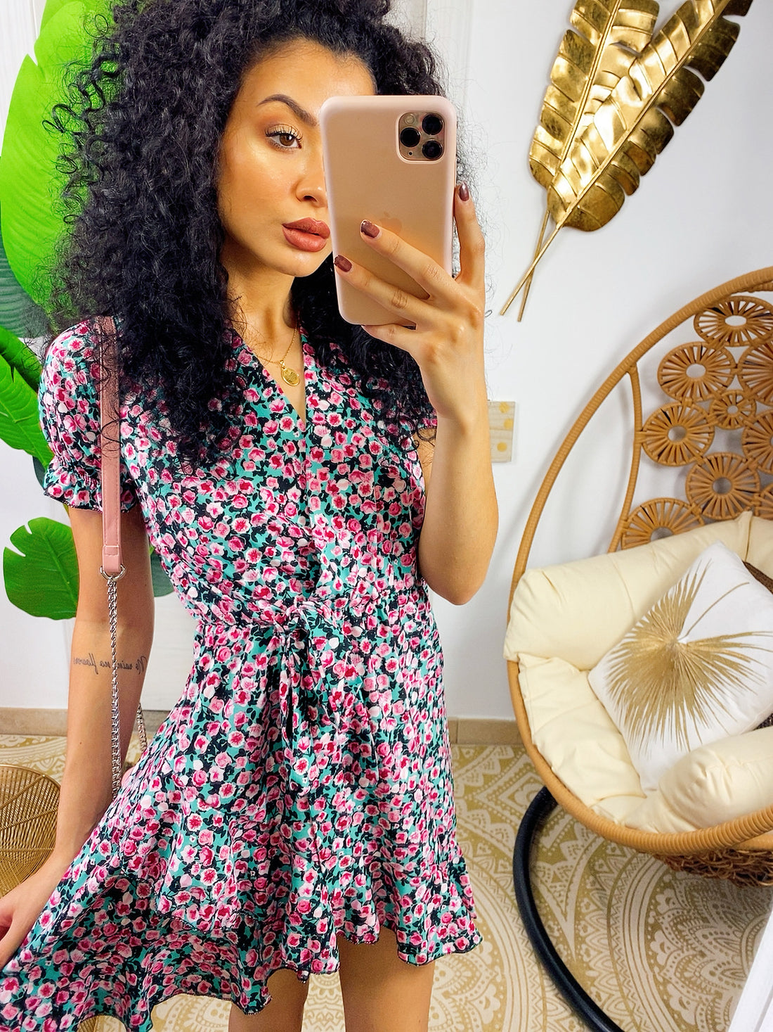 Abito a fiorellini verdeacqua - R.a. Boutique 