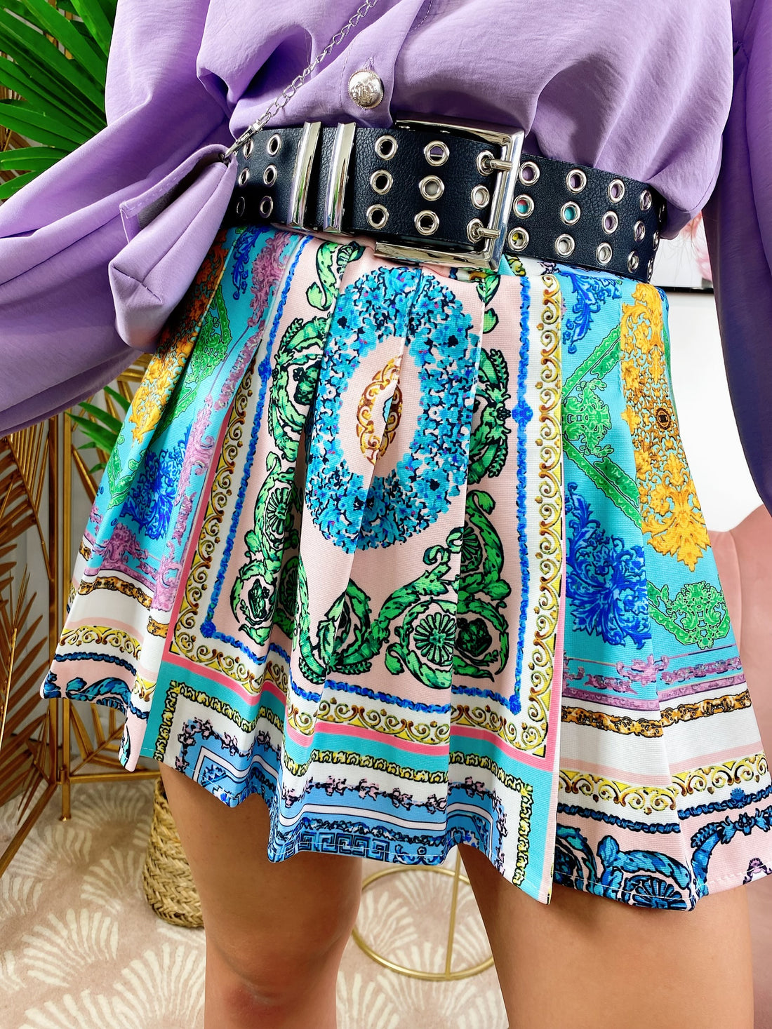 Gonna Etnica sfumature celesti - R.a. Boutique 