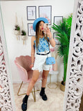 Short con spacchi anteriori sfrangiato bianco - R.a. Boutique 