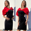 Abito in velluto con maxi fiocco rosso - R.a. Boutique 