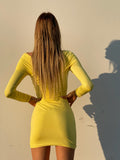 Abito giallo con scollo a barchetta - R.a. Boutique 