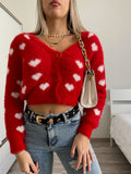 Cardigan rosso con cuori - R.a. Boutique 