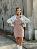 Abito rosa con spacco - R.a. Boutique 