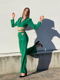Completo top e pantalone verde - R.a. Boutique 