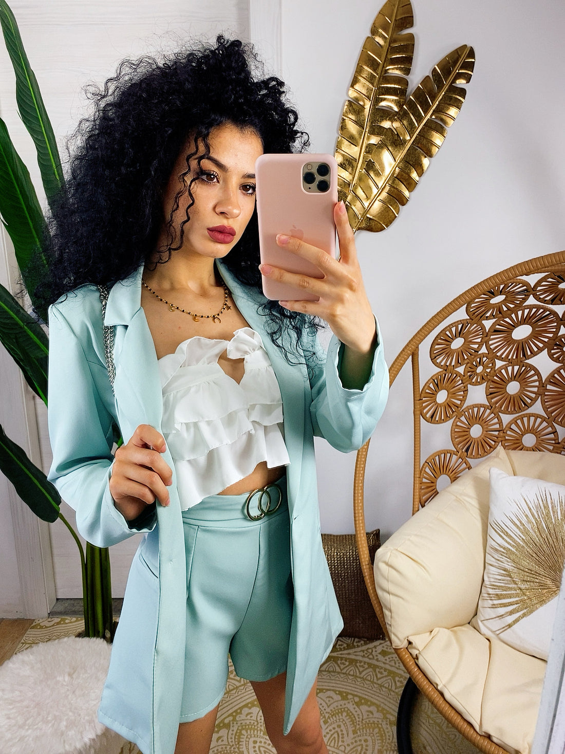 Set giacca e short verdeacqua - R.a. Boutique 