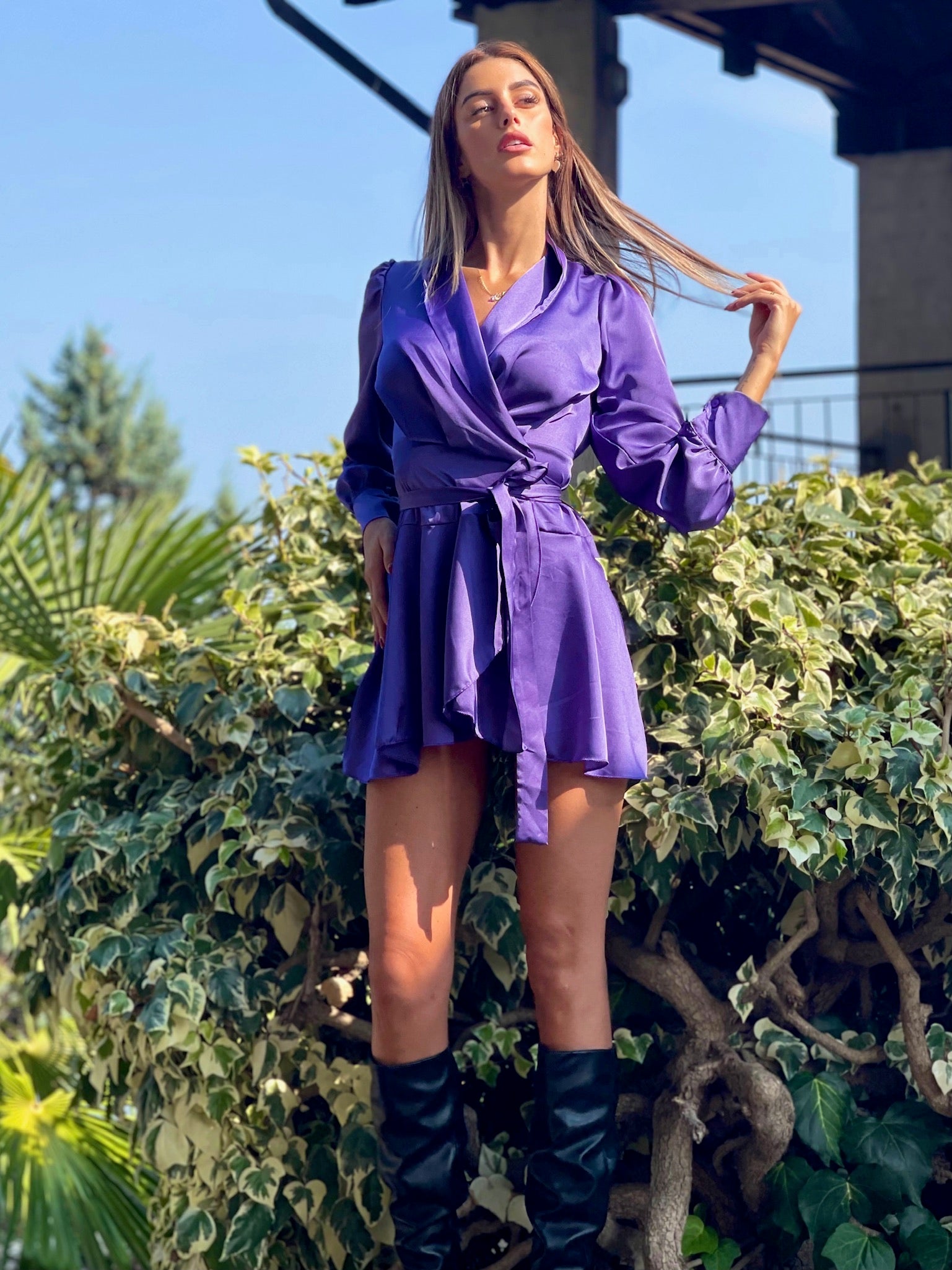 Abito in raso purple - R.a. Boutique 