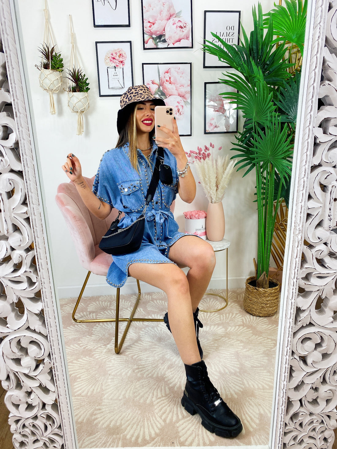 Abito jeans con borchie - R.a. Boutique 