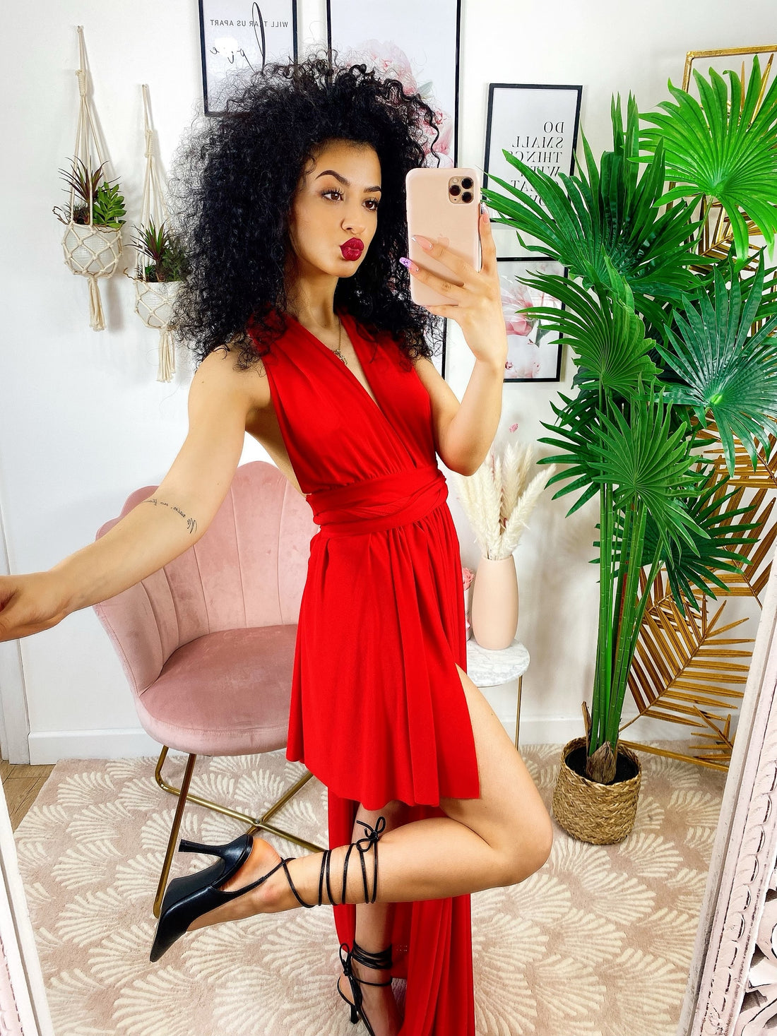 Dress Red carpet rosso gonna corta - R.a. Boutique 