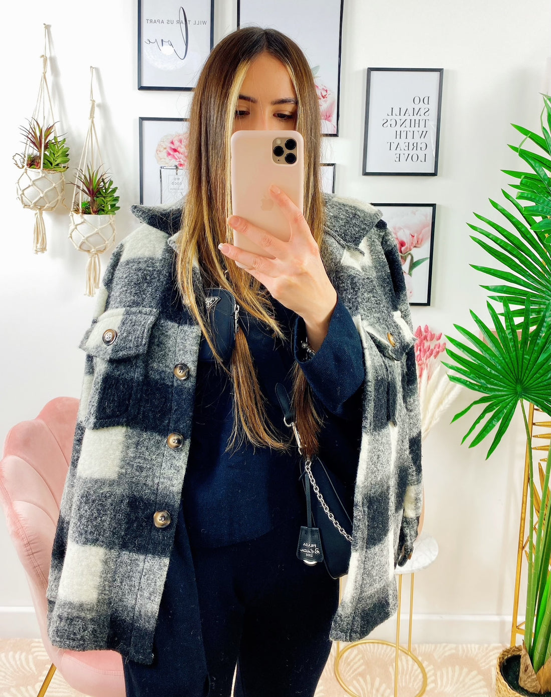 Giacca a quadri Nera - R.a. Boutique 