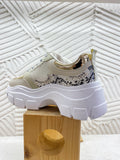 Sneakers Beige  con dettaglio pitonato - R.a. Boutique 