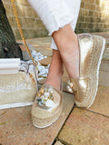 Espadrillas Gold con conchiglie - R.a. Boutique 