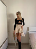 Short beige con cintura - R.a. Boutique 