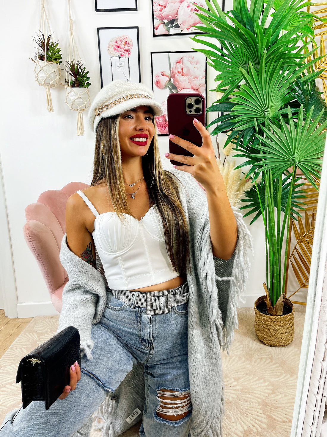 Cappa grigia con frange - R.a. Boutique 