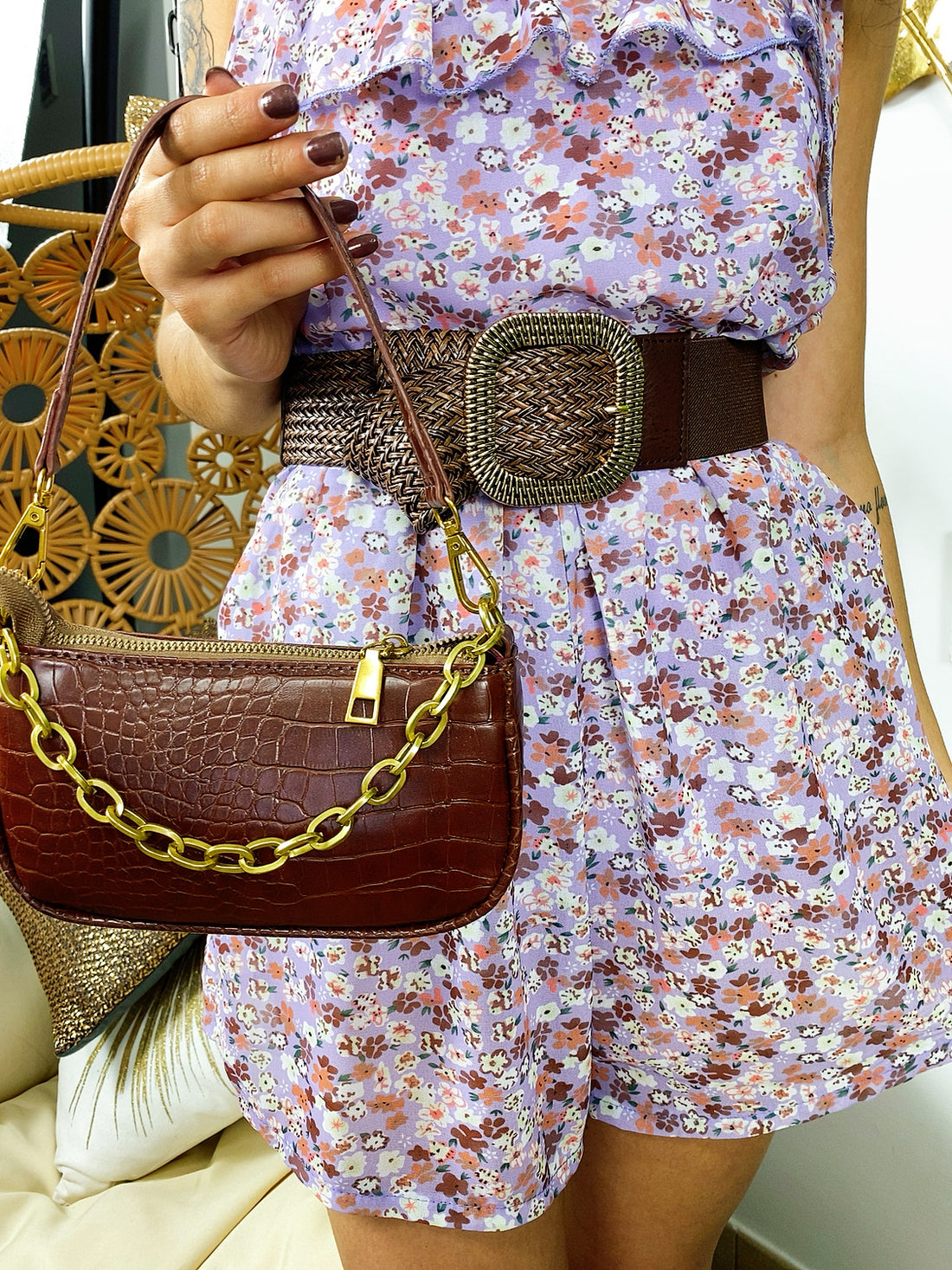 Cinturone Camel e oro - R.a. Boutique 