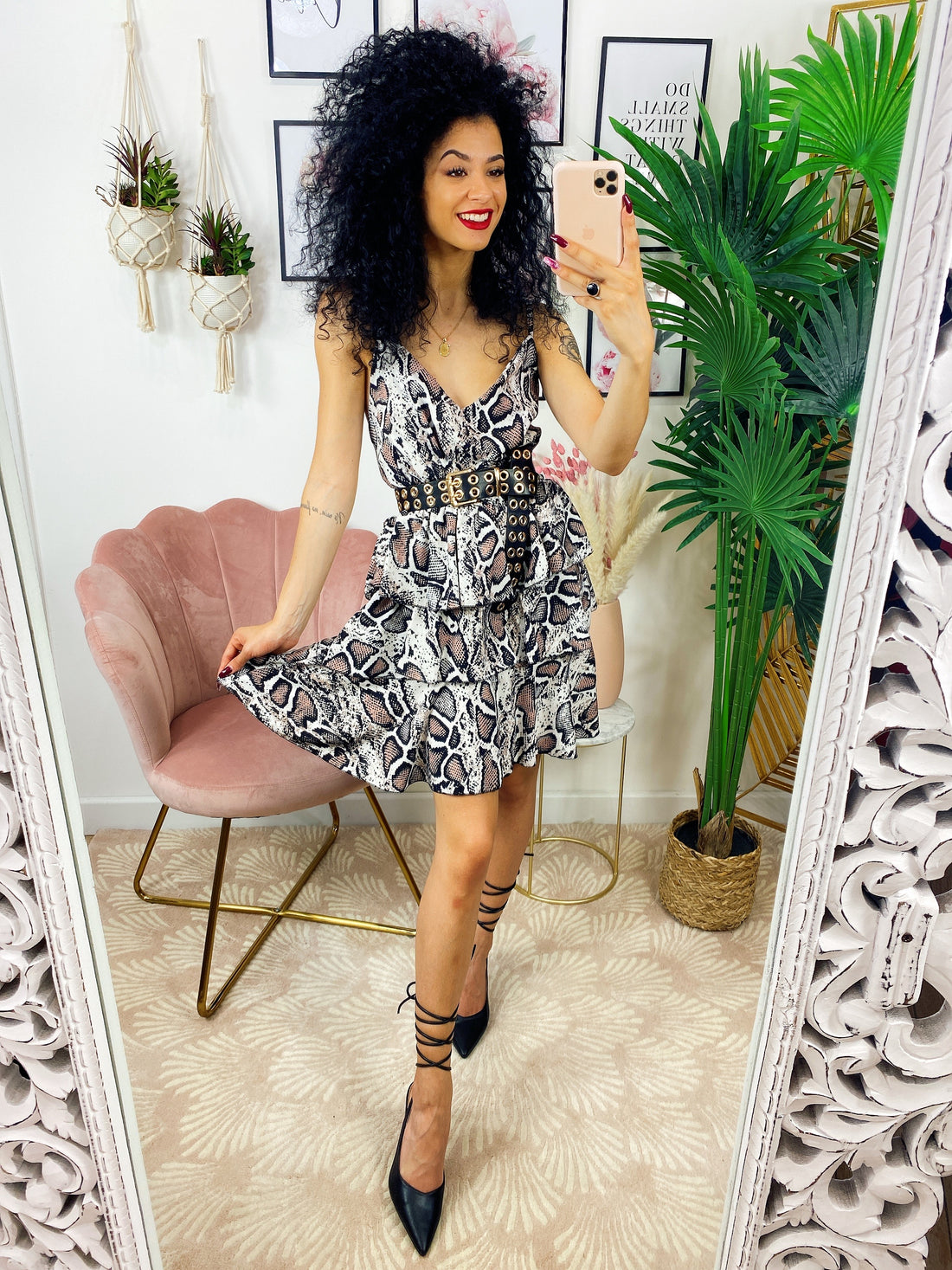 Abito pitonato a bretellina - R.a. Boutique 