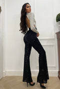 Pantalone in paillettes nero - R.a. Boutique