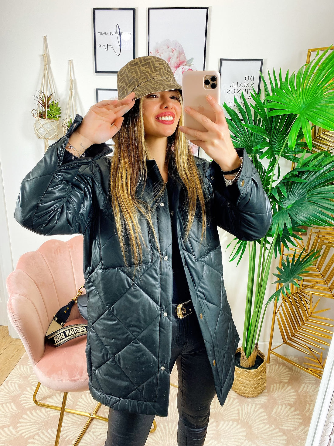 Piumino trapuntato primaverile nero - R.a. Boutique 