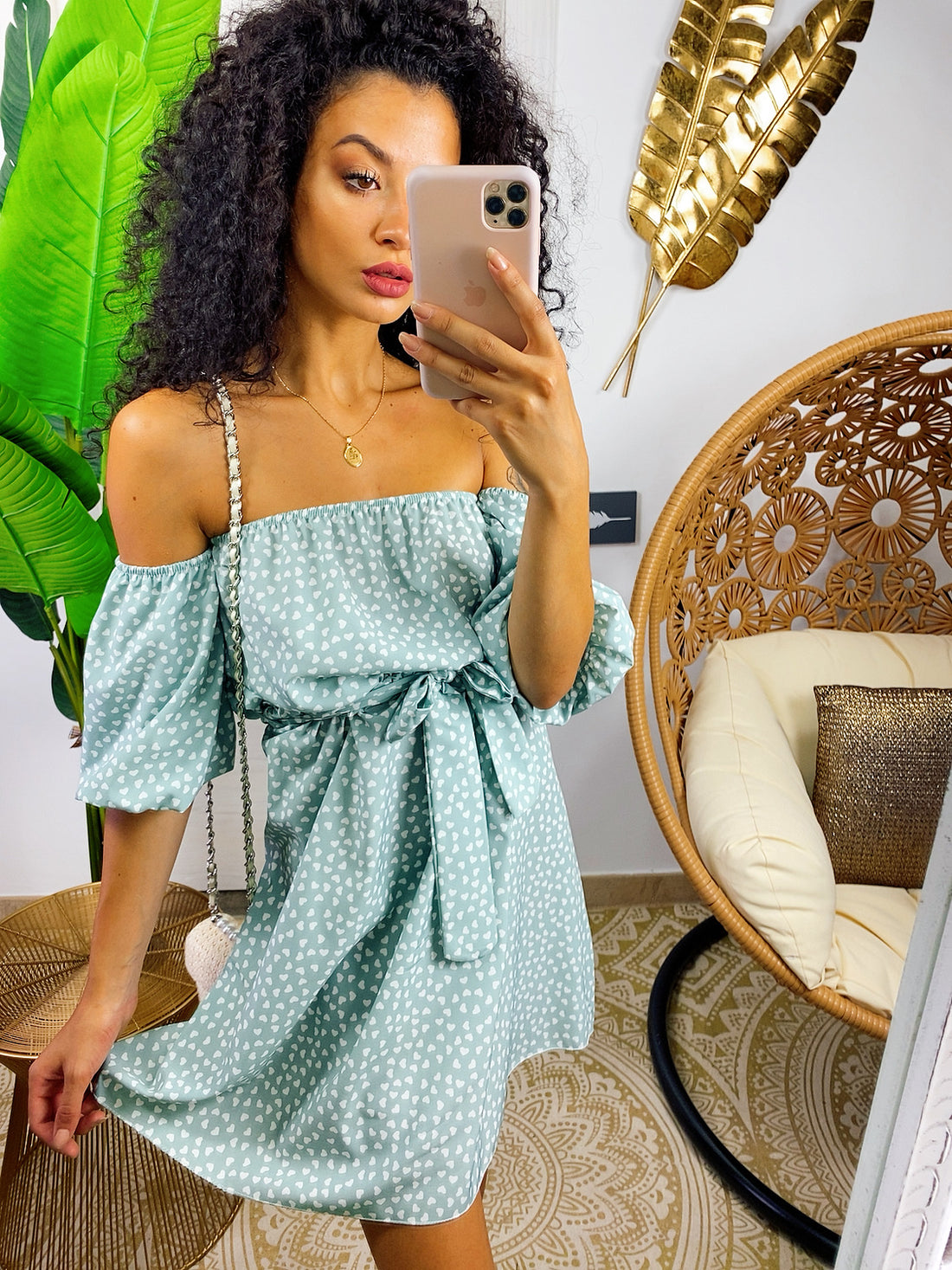 Abito a cuori con scollo a barchetta - R.a. Boutique 