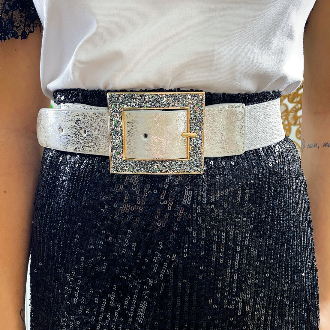 Cintura argento glitter - R.a. Boutique 