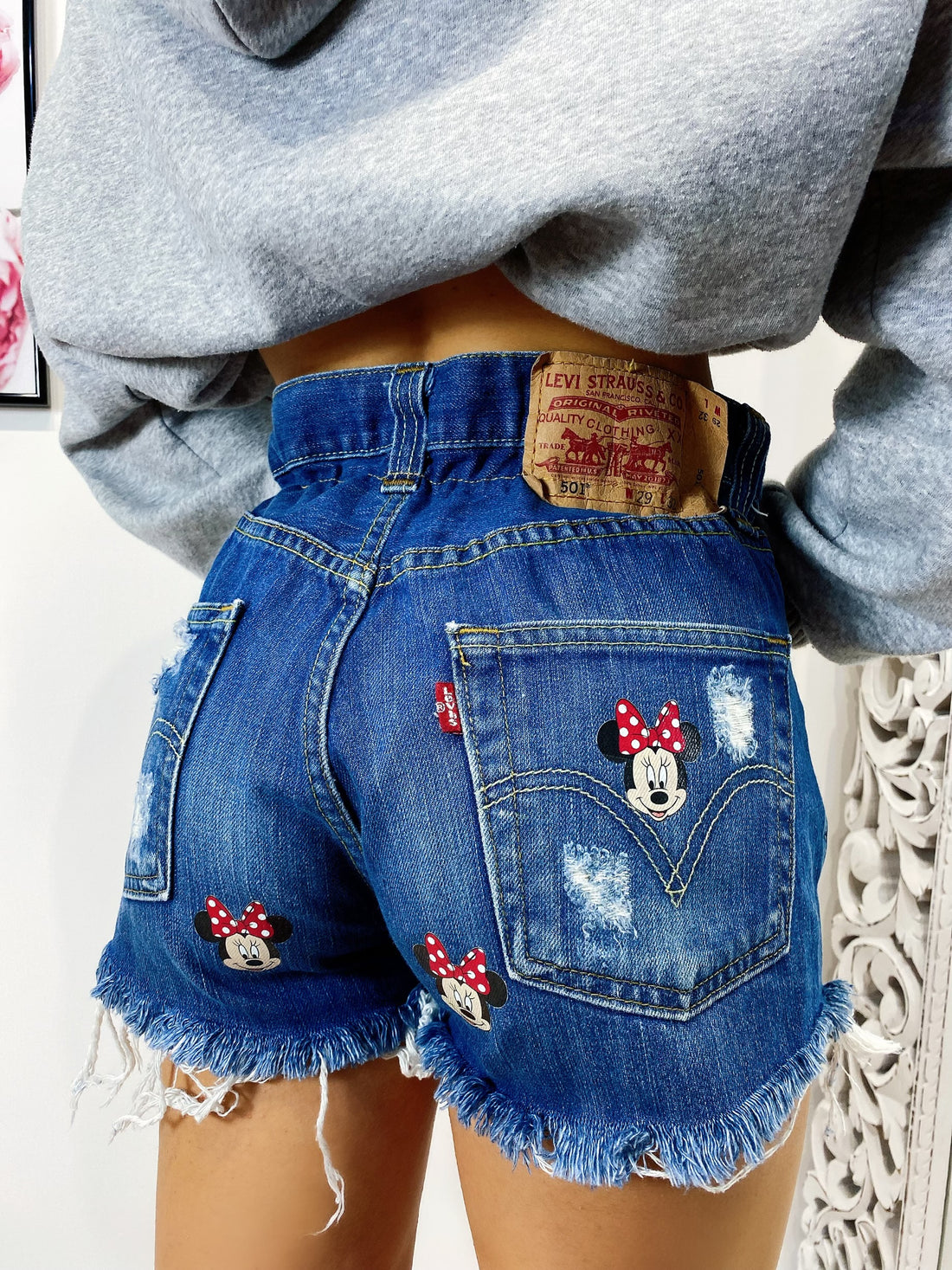 Short Levi’s Vintage stampa topolina con strappi - R.a. Boutique 