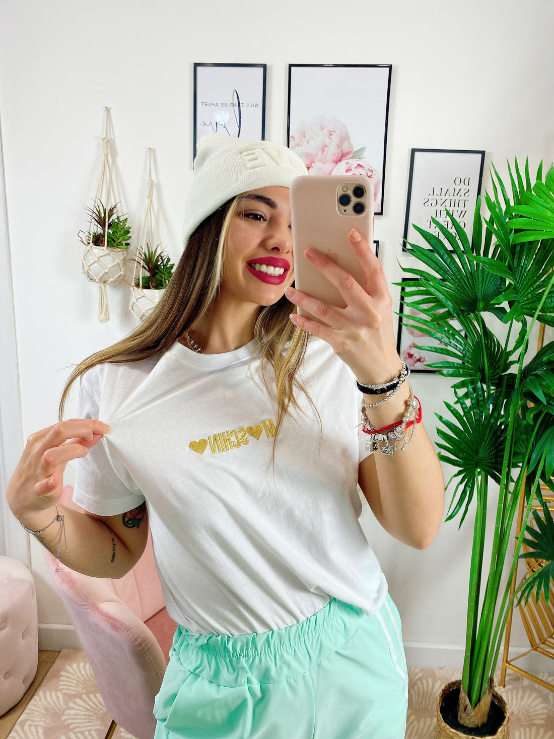 T-shirt con stampa e cuori - R.a. Boutique 