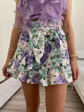 Gonna a fiori lilla - R.a. Boutique 