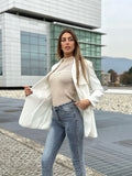 Blazer bianco con cintura - R.a. Boutique 