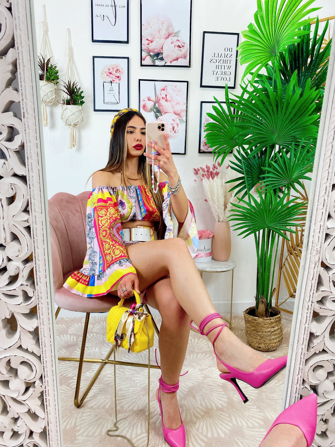 Completo etnico dettagli fucsia - R.a. Boutique 