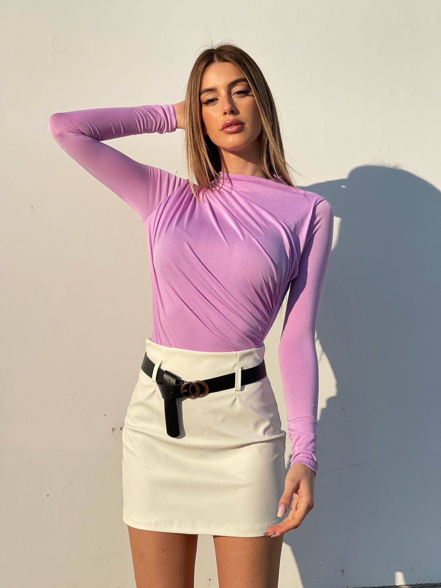 Body Lilac con drappeggio - R.a. Boutique 