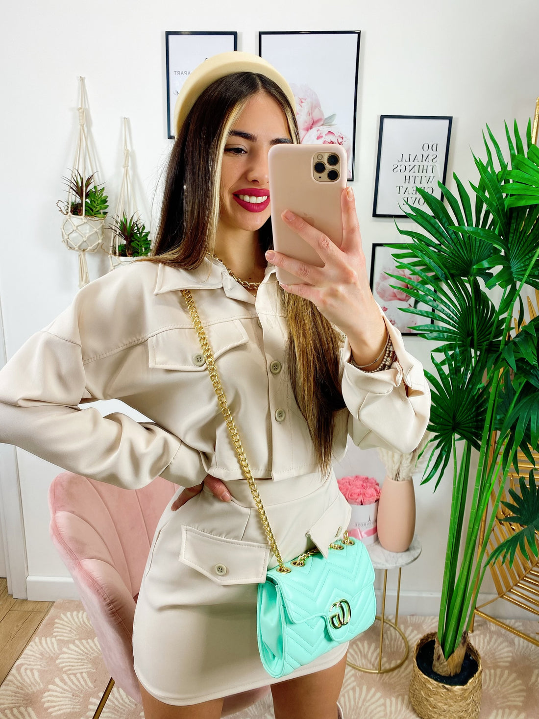 Completo Gonna e camicia Beige - R.a. Boutique 