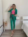 Completo giacca e pantalone verde smeraldo - R.a. Boutique 