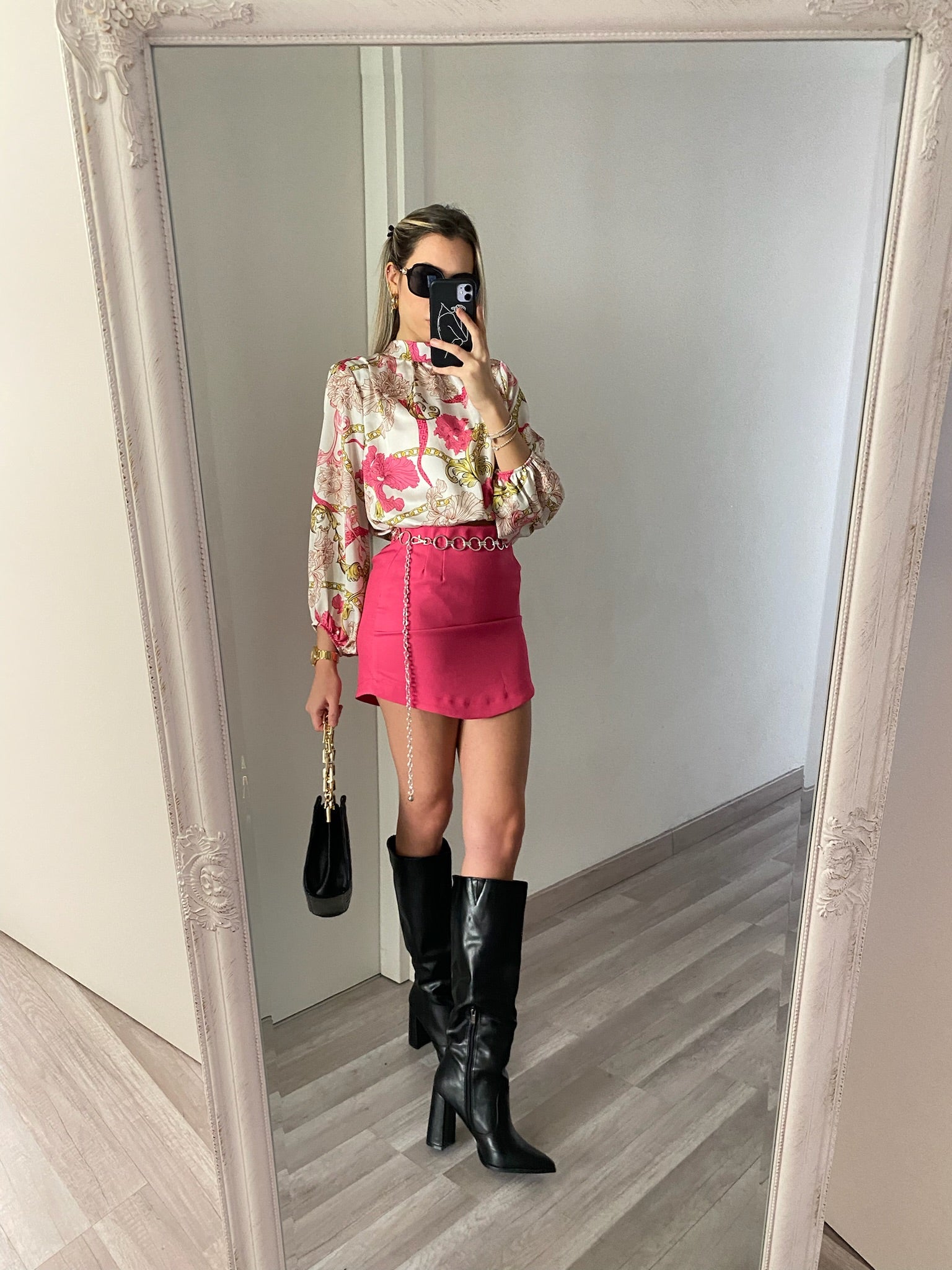Top crop oro dettagli Fuxia - R.a. Boutique 