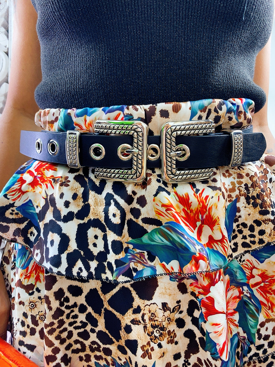 Cintura con doppia fibbia - R.a. Boutique 