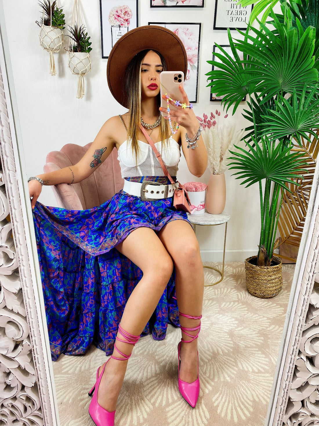 Gonna asimmetrica blu e Fuxia - R.a. Boutique 