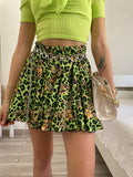 Gonna a ruota animalier lime - R.a. Boutique 