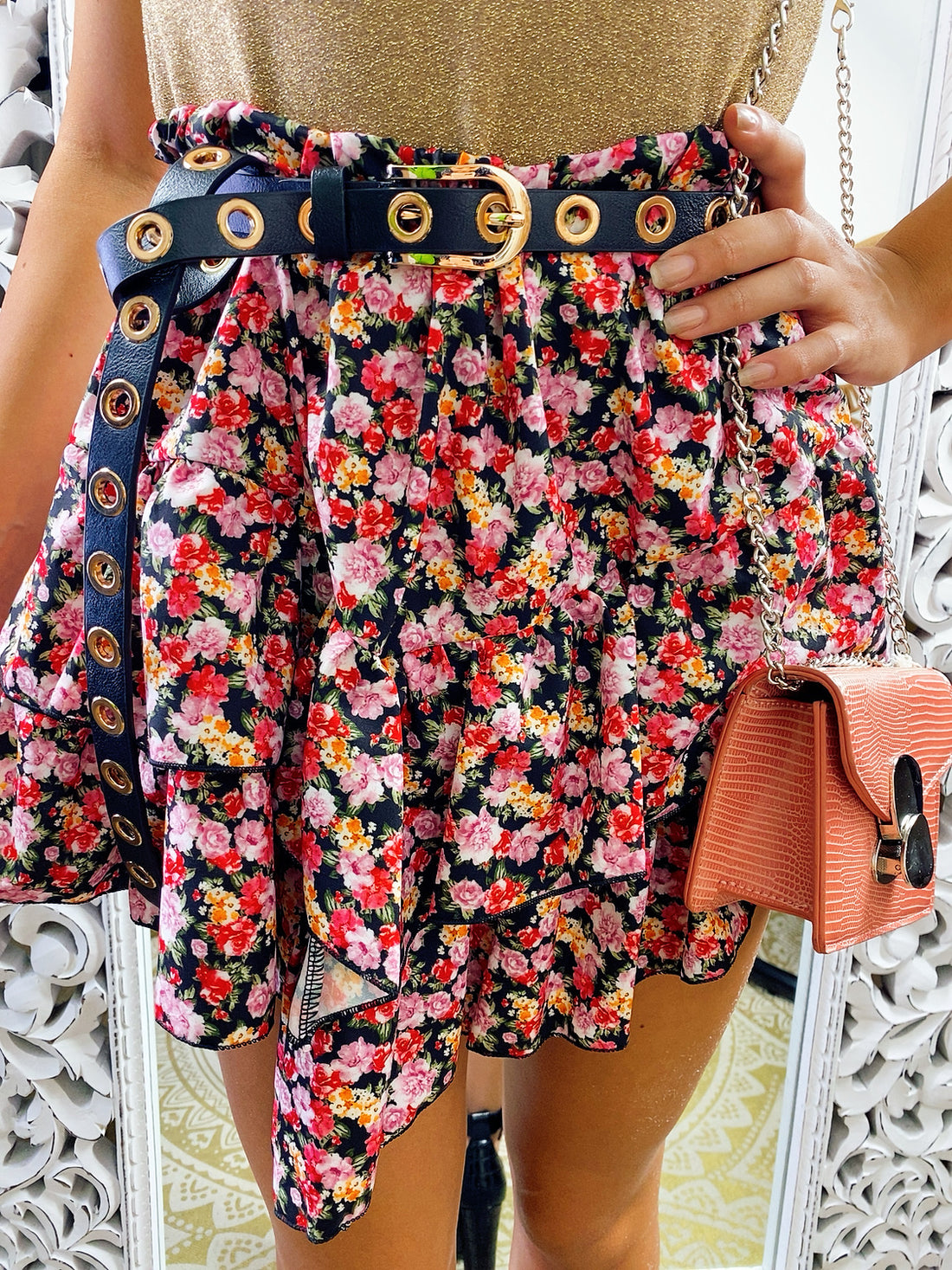 Gonna asimmetrica a fiori - R.a. Boutique 