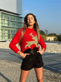 Maglione con renna Rosso - R.a. Boutique 