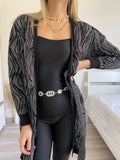 Cardigan in lurex zebrato nero - R.a. Boutique 