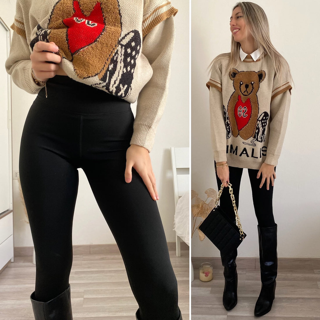 Leggins termico nero - R.a. Boutique 