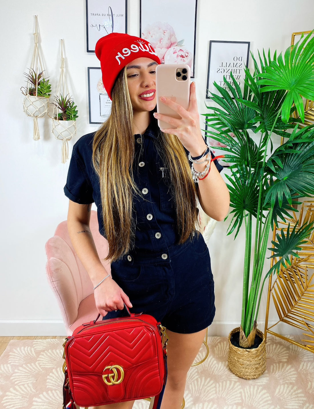 Tutina in jeans nera con tasche - R.a. Boutique 