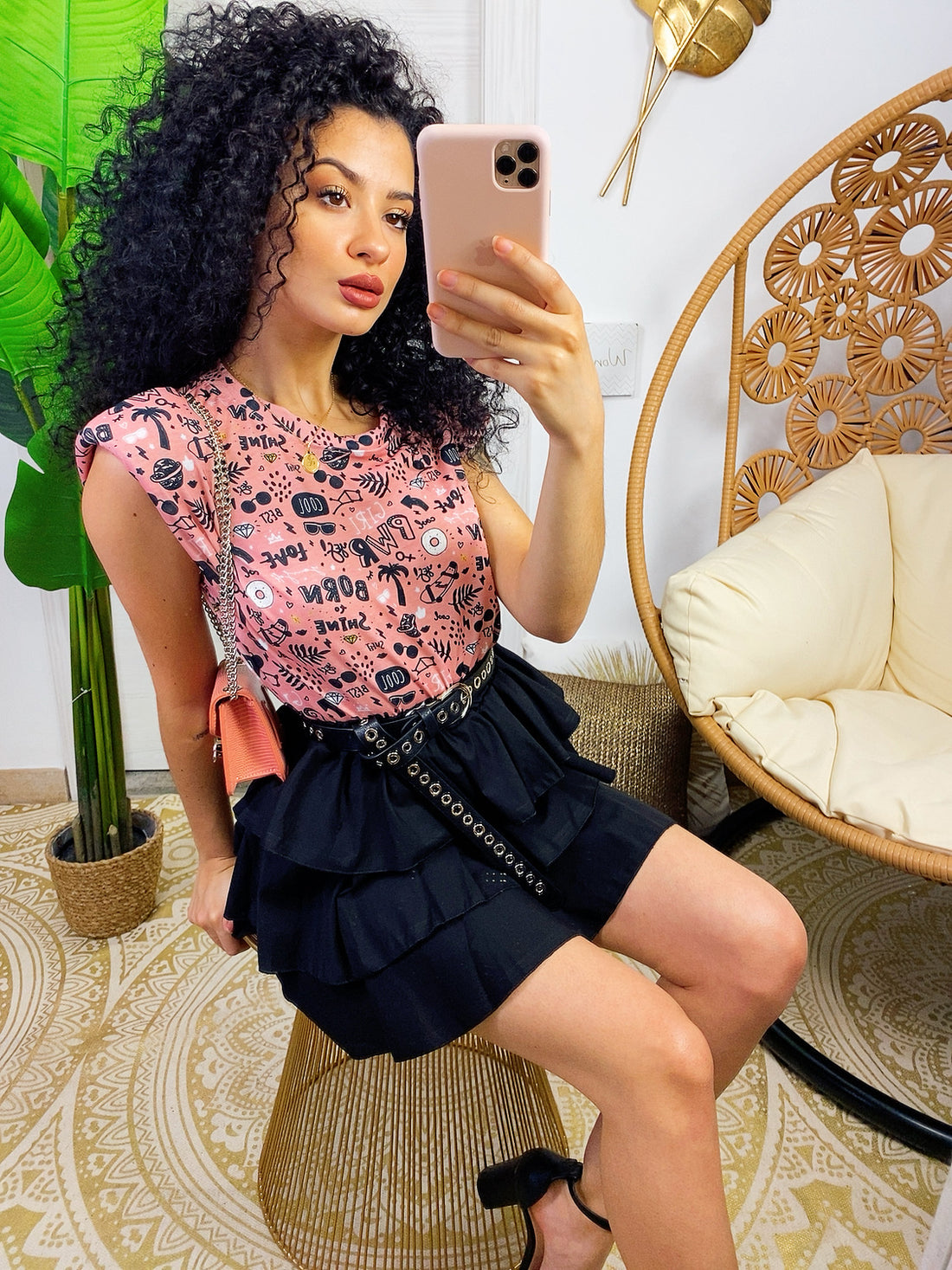 Maglia con spalline bombate rosa - R.a. Boutique 